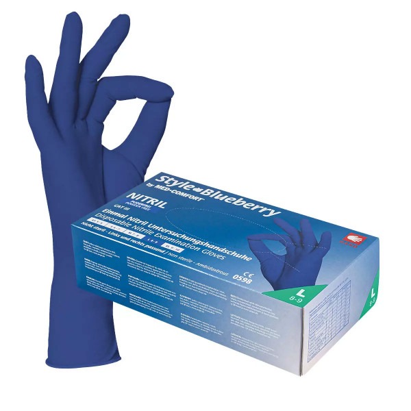 Style Blueberry Handschuhe Nitril dunkelblau, Box 100 Stück