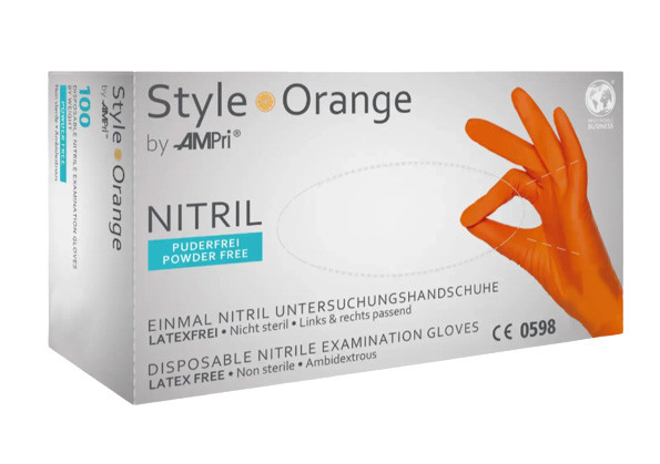 Style Orange Nitril Handschuhe orange, Box 100 Stück
