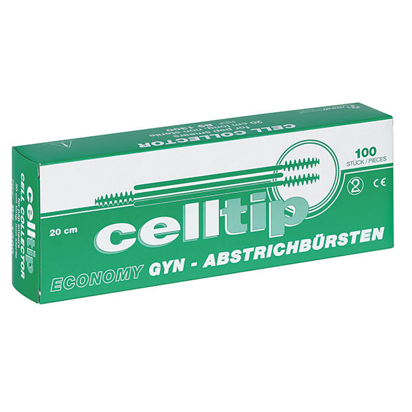 Celltip Abstrichbürsten ideal für Endocervical- bzw. Vaginalabstriche und Probenentnahmen, in unserer Economy-Verpackung.