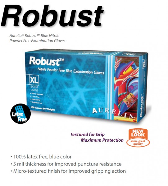 Aurelia® Robust Handschuhe Nitril puderfrei - blau