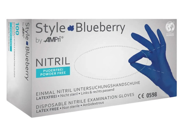 Style Blueberry Handschuhe Nitril dunkelblau, Box 100 Stück